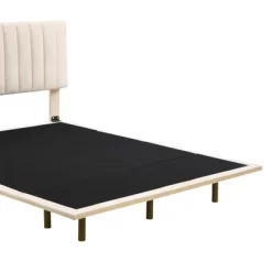 Queen Size Upholstered Floating Velvet Platform Bed With Sensor Light And Headboard-ModernLuxe -Chic Furniture Store GUEST 75f18426 76a4 4916 a9fe 68af0a540d22