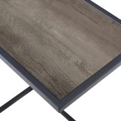 23" Modern Rectangle Two-Tone C Side Table With Metal Base - Saracina Home -Chic Furniture Store GUEST 77bdb3db d84e 4ebf 93b9 e7087881dc0f