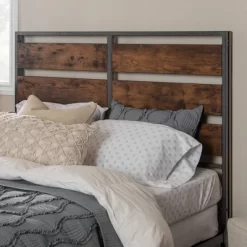 Queen Urban Chic Metal And Wood Plank Bed Brown - Saracina Home -Chic Furniture Store GUEST 78298f79 4b56 4b36 9286 ecf432a2b0f1