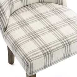 2pk Harman Contemporary Upholstered Plaid Dining Chairs Gray/Light Beige/Brown - Christopher Knight Home -Chic Furniture Store GUEST 793708fc 66d6 4dbd 9662 90ab594403d9