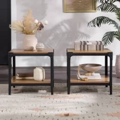 Set Of 2 Benny Urban Industrial Angle Iron Side Tables - Saracina Home -Chic Furniture Store GUEST 805a5e76 b2c9 47bf ac9c 7696f3043384