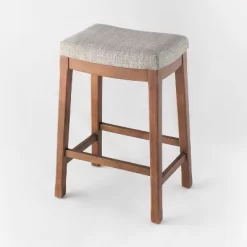 Candor Wood And Upholstered Saddle Counter Height Barstool - Threshold™ -Chic Furniture Store GUEST 80c1f2de 5ac5 48a3 9160 9e552e51230e