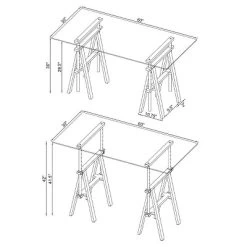 Statham Glass Top Adjustable Sawhorse Standing Desk Chrome - Coaster -Chic Furniture Store GUEST 83fa6233 ac1f 4164 8445 30e244687000