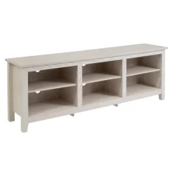 Transitional 6 Cubby Wood Open Storage Wood TV Stand For TVs Up To 80"- Saracina Home -Chic Furniture Store GUEST 84be4325 475f 481a 9d6d b45d803dbe20