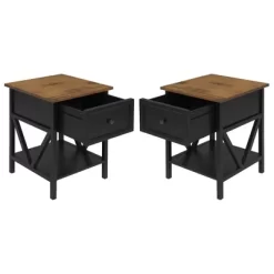 Set Of 2 Farmhouse Single Drawer V Frame Nightstands - Saracina Home -Chic Furniture Store GUEST 863f40f2 6298 441f b2c6 13836fab57da