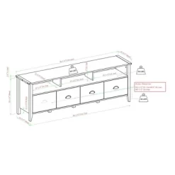 4 Drawer Farmhouse TV Stand For TVs Up To 80" - Saracina Home -Chic Furniture Store GUEST 86b7747c 520b 4675 8fad b6d25c46f504