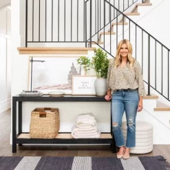 Console Table With Woven Rattan Shelf Black - Threshold™ Designed With Studio McGee 20 Console Table With Woven Rattan Shelf Black - Threshold™ Designed With Studio McGee -Chic Furniture Store GUEST 8850858f 6d86 4502 8112 f583beb8eb20