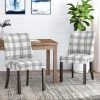 2pk Harman Contemporary Upholstered Plaid Dining Chairs Gray/Light Beige/Brown - Christopher Knight Home