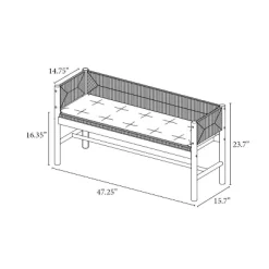 Elden Wood Bench With Woven Back And Loose Cushion Seat - Threshold™ Designed With Studio McGee 13 Elden Wood Bench With Woven Back And Loose Cushion Seat - Threshold™ Designed With Studio McGee -Chic Furniture Store GUEST 8f053347 15e4 4064 81c1 72a38bf0a4d6