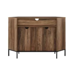 Atticus Modern Farmhouse 2 Door Corner TV Stand For TVs Up To 55" Rustic Oak - Saracina Home -Chic Furniture Store GUEST 900f6adf 45c0 46b7 af93 6ba1b19d3f99