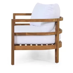 2pc Ellendale Outdoor Acacia Wood Loveseat & Coffee Table Teak/White - Christopher Knight Home -Chic Furniture Store GUEST 90fab791 eb91 4f7c 96f5 062b1068f389