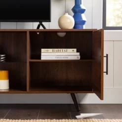 2 Door Mid-Century Modern Wood Storage TV Stand For TVs Up To 80" - Saracina Home -Chic Furniture Store GUEST 910fe446 d949 4eab 8f55 84b563e374b2