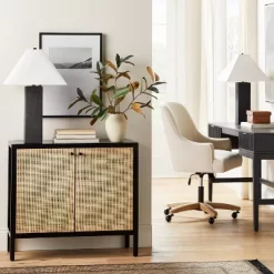 Springville 2 Door Decorative Storage Cabinet Black - Threshold™ Designed With Studio McGee