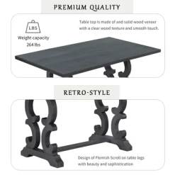 6 PCS Retro Dining Set With Unique-designed Table And Upholstered Chair-ModernLuxe -Chic Furniture Store GUEST 92a39d7a d42d 44b6 af94 926854eed90a