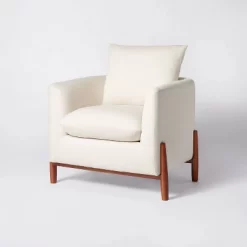 Elroy Faux Shearling Accent Chair With Wood Legs - Threshold™ Designed With Studio McGee -Chic Furniture Store GUEST 92cdde9c f944 4b57 a938 462963d536a2