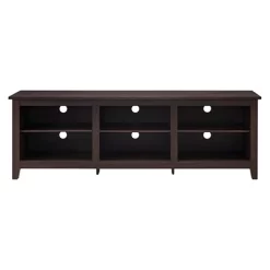 Transitional 6 Cubby Wood Open Storage Wood TV Stand For TVs Up To 80"- Saracina Home -Chic Furniture Store GUEST 92fe5691 6d10 45aa a903 60b396346c9f