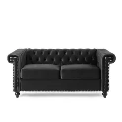 Brinkhaven Modern Glam Tufted Velvet Loveseat With Nailhead Trim - Christopher Knight Home -Chic Furniture Store GUEST 931465da fe47 42fe 9be8 4ce9dca19648