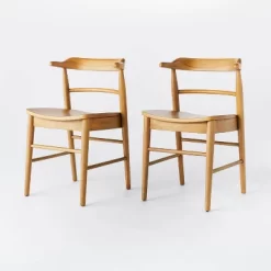 2pk Kaysville Curved Back Wood Dining Chair - Threshold™ Designed With Studio McGee -Chic Furniture Store GUEST 96181127 0bb6 41a1 999c 8f5d44c53b74