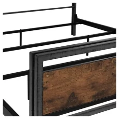 Queen Urban Chic Metal And Wood Plank Bed Brown - Saracina Home -Chic Furniture Store GUEST 96ec04c6 8825 401d a458 94fb7b509933