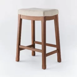 Candor Wood And Upholstered Saddle Counter Height Barstool - Threshold™ -Chic Furniture Store GUEST 9752c844 5eab 4428 9bc4 84b07e39c310