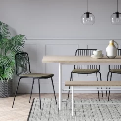 Set Of 2 Sodra Rounded Seat Wire Dining Chair Black - Threshold™