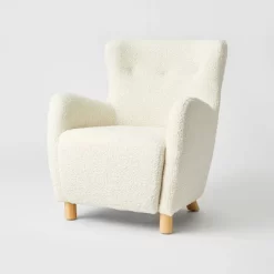 Kessler Wingback Faux Sherling Accent Chair Cream - Threshold™ Designed With Studio McGee -Chic Furniture Store GUEST a09f34e6 88c9 4d02 ba31 f262090269f8