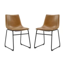 Set Of 2 Laslo Modern Upholstered Faux Leather Dining Chairs - Saracina Home -Chic Furniture Store GUEST a575f745 32e2 4880 af78 c97be1dbada8