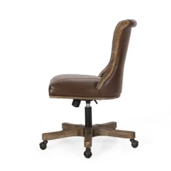 Coulee Contemporary Upholstered Roll Back Swivel Office Chair Dark Brown/Natural - Christopher Knight Home 18 Coulee Contemporary Upholstered Roll Back Swivel Office Chair Dark Brown/Natural - Christopher Knight Home -Chic Furniture Store GUEST a7434c73 f11e 4c84 9a08 1fbc19ccdd3c