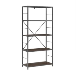 63" 4 Shelf Industrial Transitional Tall Bookshelf - Saracina Home 12 63" 4 Shelf Industrial Transitional Tall Bookshelf - Saracina Home -Chic Furniture Store GUEST ab82027f f17b 4ed3 b4bd 3cb00f9141d7