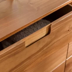 Mid-Century Modern Groove Wood 6 Drawer Dresser - Saracina Home -Chic Furniture Store GUEST acae644a 11b4 4991 825d c7f6901a557e