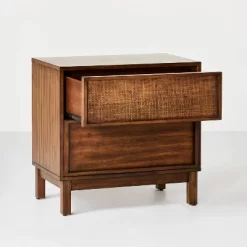 Wood & Cane Transitional Nightstand - Hearth & Hand™ With Magnolia -Chic Furniture Store GUEST af59a1ab 4868 4ff5 ab07 150c54a02150