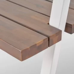 Huckleberry Rectangle Acacia Wood Patio Dining Table With Iron Plant Hanger Dark Brown/White - Christopher Knight Home -Chic Furniture Store GUEST af676181 7153 4cb0 a368 3583d1a998d0