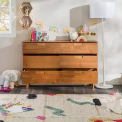 Mid-Century Modern Groove Wood 6 Drawer Dresser - Saracina Home -Chic Furniture Store GUEST b23f9ced 0f20 4832 b513 915786661b90
