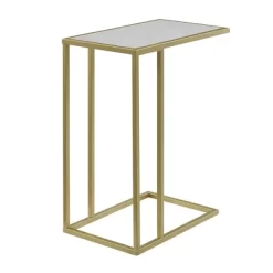 23" Modern Rectangle Two-Tone C Side Table With Metal Base - Saracina Home -Chic Furniture Store GUEST b65b9434 3351 4d65 bc48 b2c7d25596f8