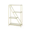 Kokesh Modern Glam Tempered Glass 3 Shelf Asymmetrical Bookcase Gold - Christopher Knight Home -Chic Furniture Store GUEST b6edcb18 234e 4d42 bf70 c072317c943f