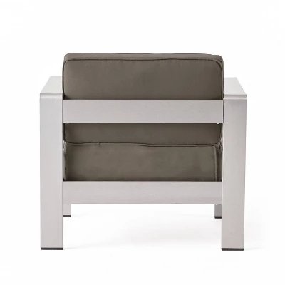 Cape Coral 5pc Aluminum And MGO Seating Set With Fire Table Khaki/Light Gray - Christopher Knight Home 12 Cape Coral 5pc Aluminum And MGO Seating Set With Fire Table Khaki/Light Gray - Christopher Knight Home - Image 10