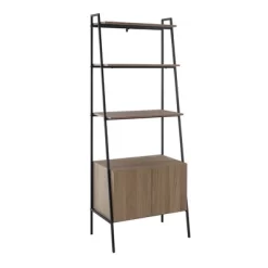 72" Open Shelf And Closed Storage Cabinet Ladder Bookcase - Saracina Home -Chic Furniture Store GUEST bb53bc77 9ac3 477a ab20 0e515d00902d