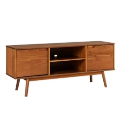 Solid Wood Mid-Century Modern TV Stand For TVs Up To 65" - Saracina Home -Chic Furniture Store GUEST bcf10612 ab1c 44cb 835f 7b34eadc967d