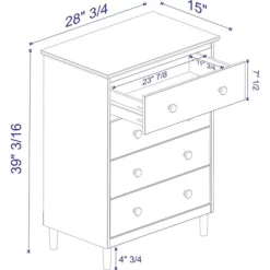 Stiva Classic Mid-Century Modern Vertical 4 Drawer Dresser - Saracina Home 12 Stiva Classic Mid-Century Modern Vertical 4 Drawer Dresser - Saracina Home -Chic Furniture Store GUEST c68dcea8 e822 48f2 ad8d f9b5bfe2eb06
