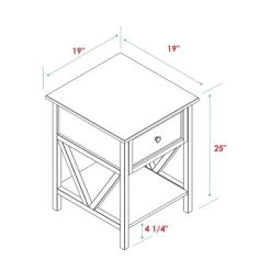 Set Of 2 Farmhouse Single Drawer V Frame Nightstands - Saracina Home -Chic Furniture Store GUEST c8275972 9354 44e0 be7f 43e51c18ef5e