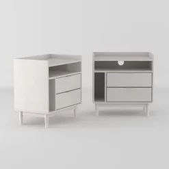 2pk Mid-Century Modern Solid Wood 2 Drawer Storage Nightstands - Saracina Home 27 2pk Mid-Century Modern Solid Wood 2 Drawer Storage Nightstands - Saracina Home -Chic Furniture Store GUEST c880a12d 845d 41f3 8c73 9ddb9ed4b555