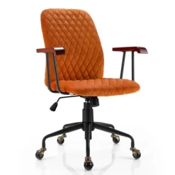 Costway Velvet Home Office Chair Swivel Adjustable Task Chair W/ Wooden Armrest 19 Costway Velvet Home Office Chair Swivel Adjustable Task Chair W/ Wooden Armrest -Chic Furniture Store GUEST ca45ea36 2849 4894 a247 08d1527992ac