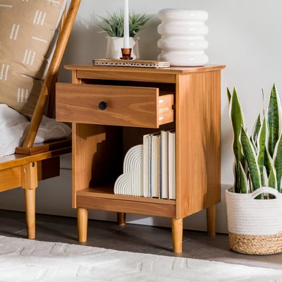 Stiva Classic Mid-Century Modern 1 Drawer Nightstand - Saracina Home 3 Stiva Classic Mid-Century Modern 1 Drawer Nightstand - Saracina Home