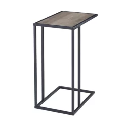 23" Modern Rectangle Two-Tone C Side Table With Metal Base - Saracina Home -Chic Furniture Store GUEST d20774fc 5fe4 4fa9 bf5f cf9fd585efd4