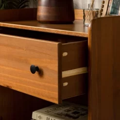 Set Of 2 Katie Transitional Tray Top 1 Drawer Solid Wood Nightstands Caramel - Saracina Home -Chic Furniture Store GUEST d6c58c76 0690 448a 9554 69c6d963e275