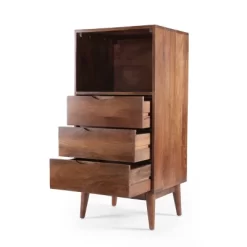Rabun Handcrafted Mid-Century Modern Mango Wood 3 Drawer Chest Light Oak - Christopher Knight Home -Chic Furniture Store GUEST dc59edd3 be23 4875 a2f3 7c638166947b