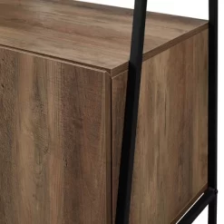 72" Open Shelf And Closed Storage Cabinet Ladder Bookcase - Saracina Home -Chic Furniture Store GUEST ded49d99 27c1 4ea8 a1ba cd985adc4624