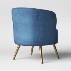 Beadle Accent Chair With Brass Leg Velvet Blue - Project 62™ 7 Beadle Accent Chair With Brass Leg Velvet Blue - Project 62™ -Chic Furniture Store GUEST e11583ec 29c6 45c1 beb3 aaaa0bb28088