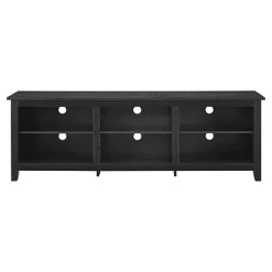 Transitional 6 Cubby Wood Open Storage Wood TV Stand For TVs Up To 80"- Saracina Home -Chic Furniture Store GUEST e4c39780 fb14 4bd8 b437 8185f460c007