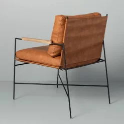 Faux Leather & Metal Accent Chair - Black/Brown - Hearth & Hand™ With Magnolia 11 Faux Leather & Metal Accent Chair - Black/Brown - Hearth & Hand™ With Magnolia -Chic Furniture Store GUEST e5692544 8e55 4447 8f20 aa4310407010